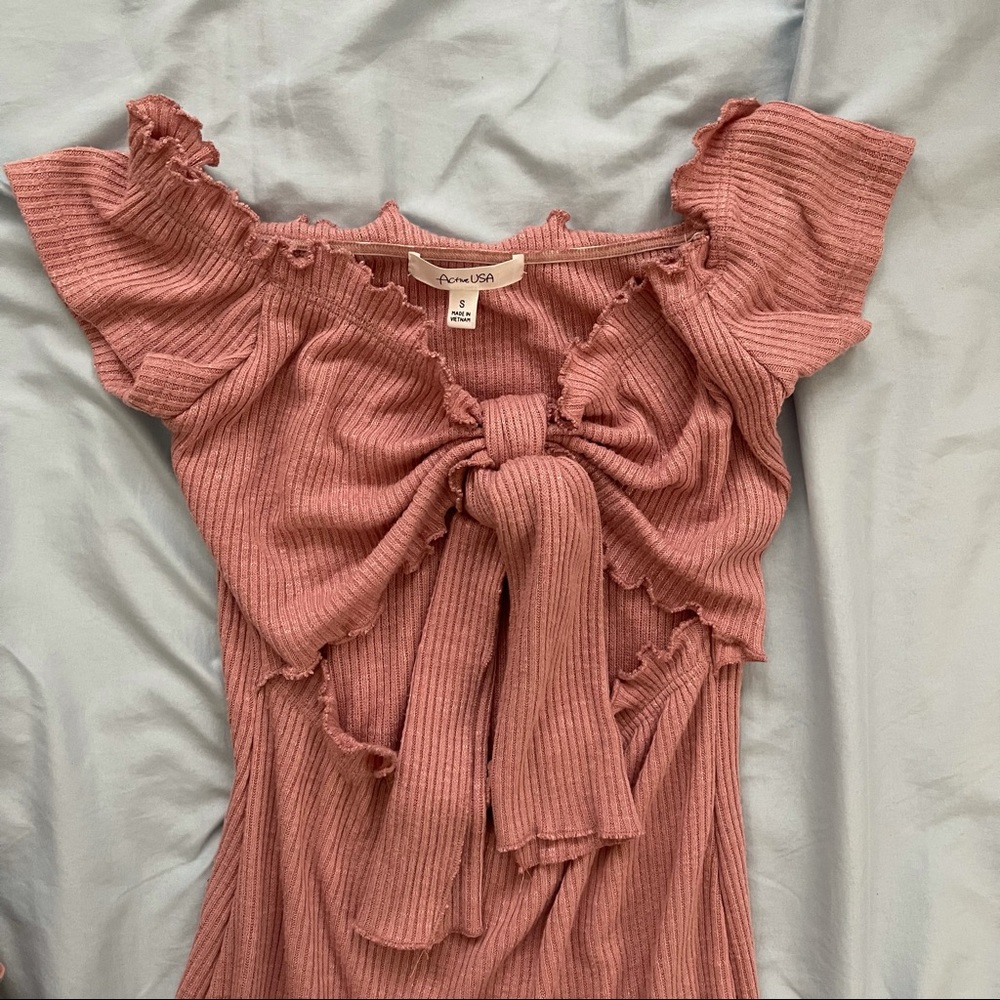 Front tie mini dress